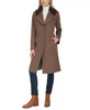 Image of Cole Haan Ribbed Knit Shawl Collar Wool Blend Coat - Portobello