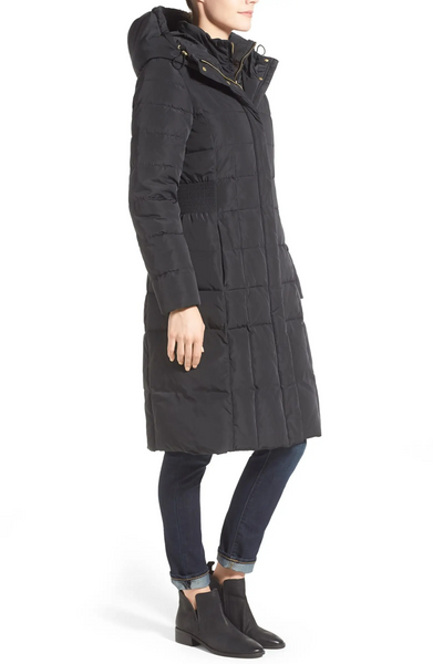 Cole Haan Hooded Down Puffer Coat - Black