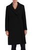 Image of Cole Haan Signature Asymmetric Wool Blend Walker Coat - Black