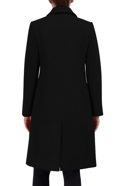 Cole Haan Signature Asymmetric Wool Blend Walker Coat - Black