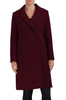 Image of Cole Haan Signature Asymmetric Wool Blend Walker Coat - Dark Red