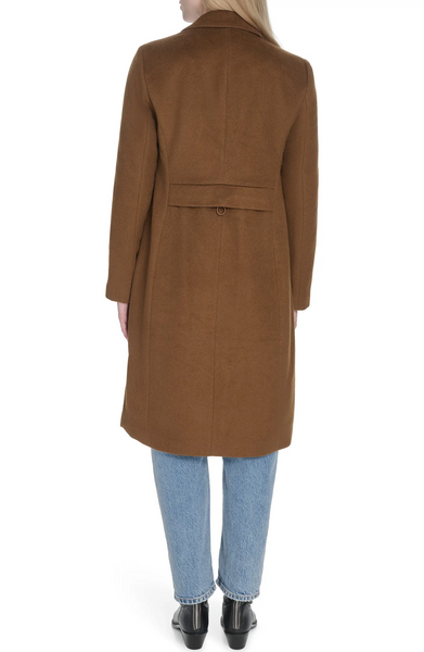 Cole Haan Slick Wool Blend Walker Coat - Tobacco