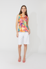 Image of Compli K Tropical Print Sporty Sleeveless Polo Top - Multicolor