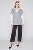 Image of Compli K Oversized Short Sleeve V-Neck Textured Knit Pullover Sweater - Grey
