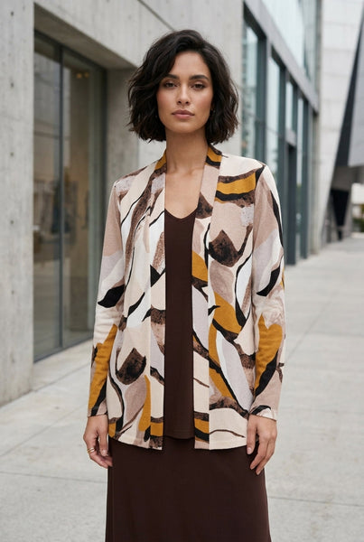 Compli K Printed Cardigan with Back D-Ring Detail - Multi