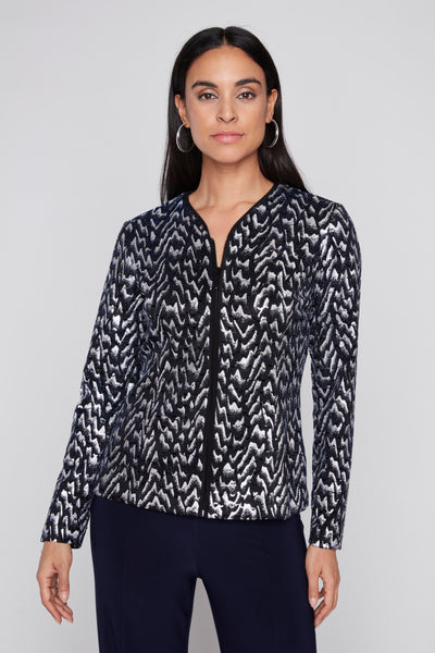 Compli K Shimmer Zip Front Novelty Jacket - Multi