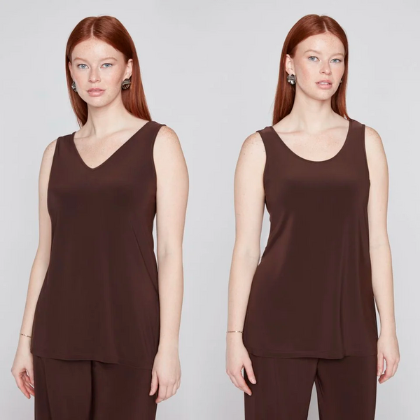 Compli K Reversible Jersey Knit Camisole - Chocolate