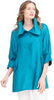 Image of Damee Portrait Collar Shimmer Swing Jacket - Teal