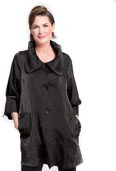 Damee Shimmer Swing Jacket - Black