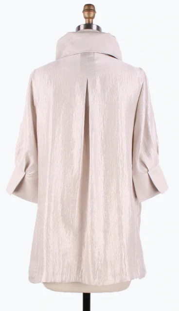 Damee Shimmer Swing Jacket - Pearl White
