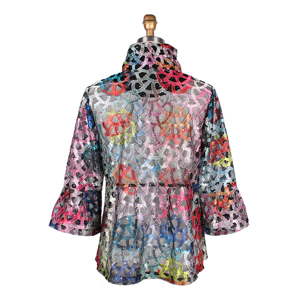 Damee Sequin Scale Mesh Jacket - Multicolor