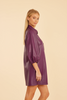 Image of Dolce Cabo Vegan Leather Button Front Tunic - Deep Purple