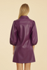 Image of Dolce Cabo Vegan Leather Button Front Tunic - Deep Purple