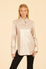 Image of Dolce Cabo Vegan Leather Shirt Jacket - Pale Gold