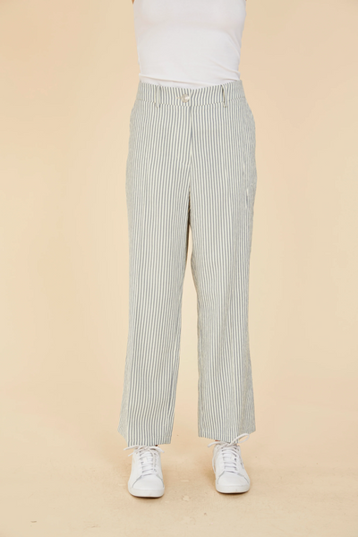 Dolce Cabo Striped Seersucker Pant - Blue/White