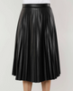 Image of Dolce Cabo Vegan Leather Pleated Skirt - Black