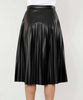 Image of Dolce Cabo Vegan Leather Pleated Skirt - Black