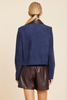 Image of Dolce Cabo Faux Leather Trim Faux Suede Jacket - Navy/Multi
