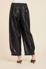 Image of Dolce Cabo Faux Leather Barrel Pant - Black