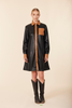 Image of Dolce Cabo Vegan Leather Color Block Tunic Dress - Black/Brown