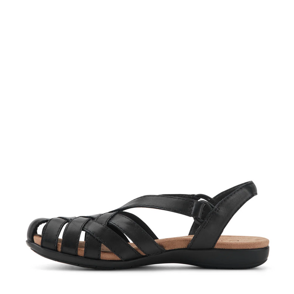 Earth Shoes Berri Woven Leather Slip On Sandal - Black