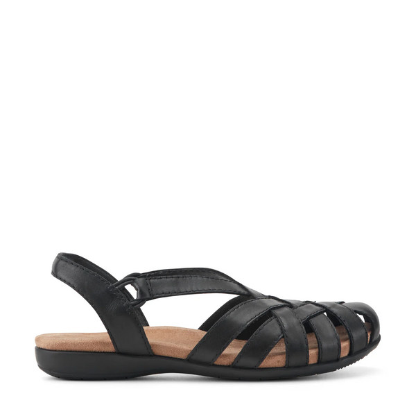 Earth Shoes Berri Woven Leather Slip On Sandal - Black