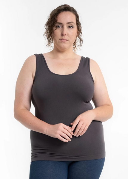 Elietian Reversible Tank Curvy Fit - Charcoal