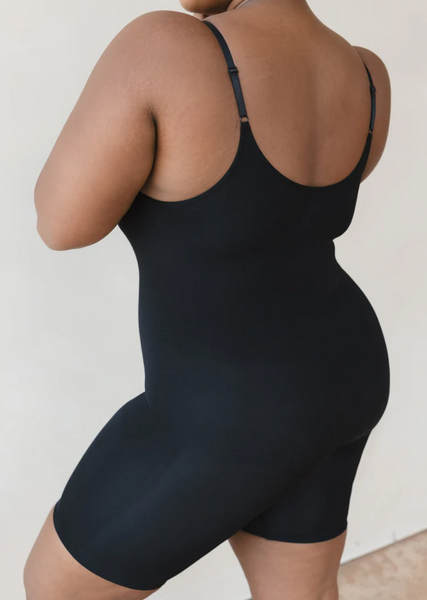 Elietian Mid-Thigh Sculpting Shapewear Curvy Fit - Black