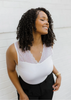 Image of Elietian Reversible Inset Lace Top Curvy Fit - White