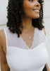 Image of Elietian Reversible Inset Lace Top Curvy Fit - White