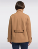 Image of Ellen Tracy Twill A-Line Peacoat - Camel