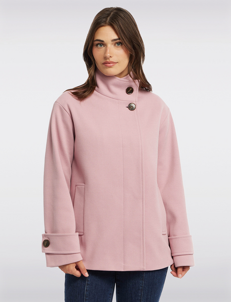 Ellen Tracy Twill A-Line Peacoat - Calamine