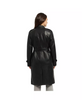 Image of Ellen Tracy Vegan Leather Belted Trench Coat - Black