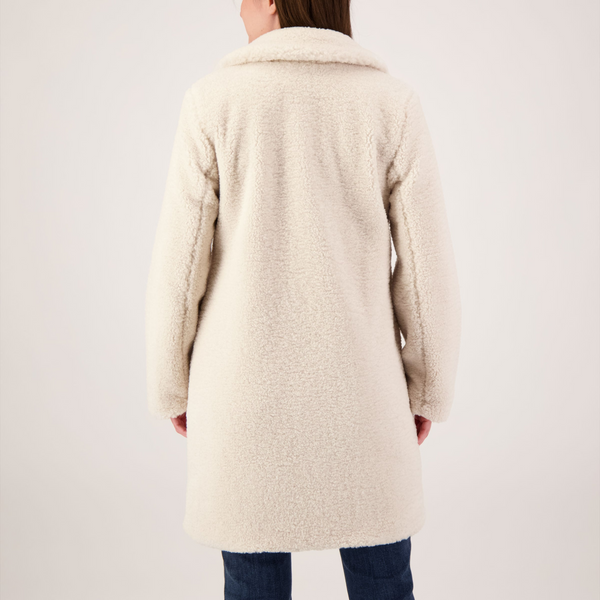 Ellen Tracy Cozy Teddy Coat - Cream