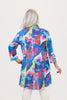 Image of Steven Guy Open Front Abstract Print Cardigan - Blue/Multicolor