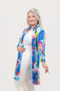 Image of Steven Guy Open Front Abstract Print Cardigan - Blue/Multicolor