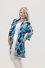 Image of Steven Guy Open Front Abstract Print Cardigan - Blue/Navy/Multicolor
