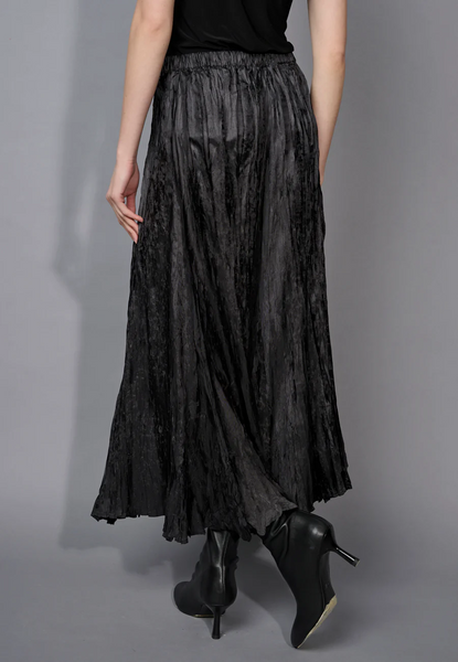 Picadilly Crinkle Maxi Skirt - Black