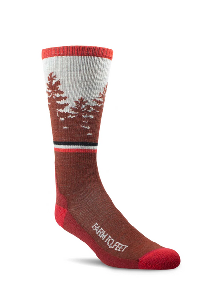 Farm to Feet Spokane Crew Length Sock - Red Clay