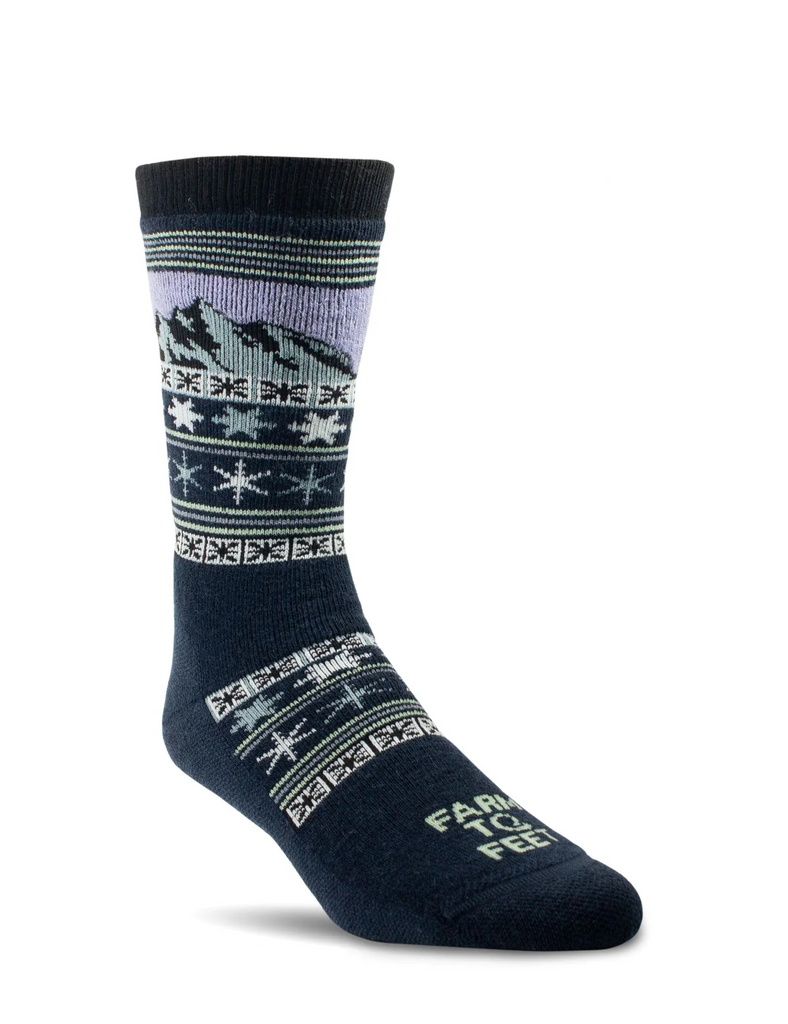 Farm to Feet Anchorage Crew Length Sock - Blue/Multicolor