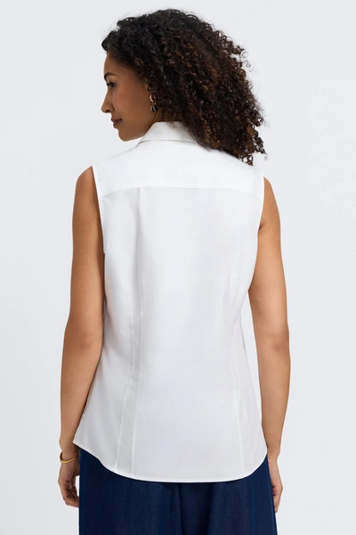 Foxcroft Taylor No Iron Stretch Sleeveless Shirt - White