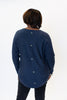Image of Frank Lyman Side Zip Bow Back Detail Sweater - Navy