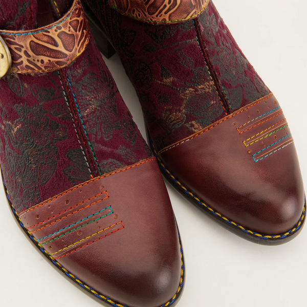 L'Artiste by Spring Step Georgiana Bootie - Purple Multicolor