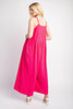 Image of GiGiO Textured Woven Sleeveless Wide Leg Jumpsuit - Fuchsia