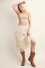 Image of GiGiO Ruffled Tulle Midi Skirt - Champagne