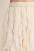 Image of GiGiO Ruffled Tulle Midi Skirt - Champagne