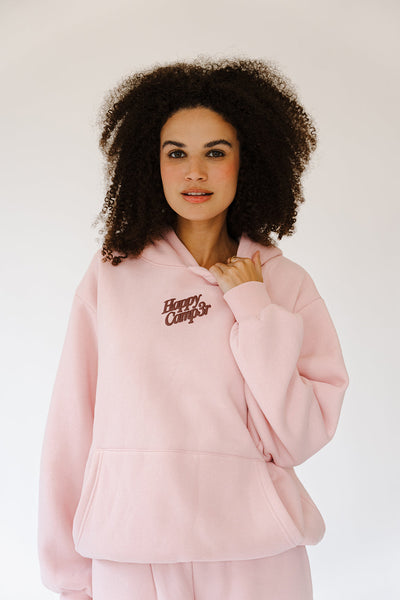 Happy Camp3r Puff Series Pullover Hoodie - Ballet Pink
