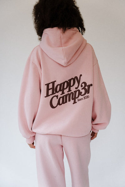 Happy Camp3r Puff Series Pullover Hoodie - Ballet Pink