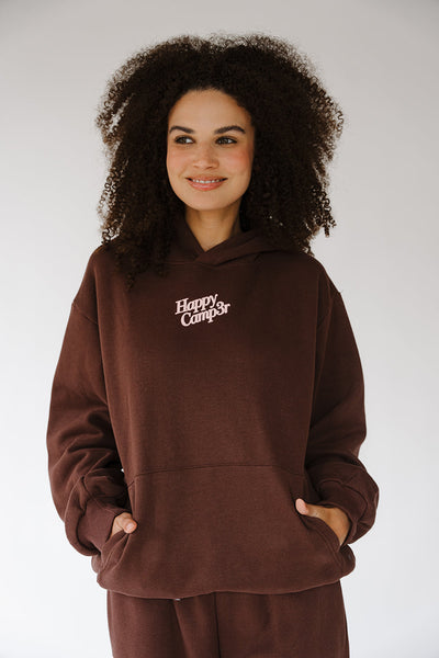 Happy Camp3r Puff Series Pullover Hoodie - Espresso
