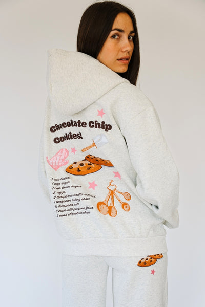 Happy Camp3er Chocolate Chip Cookie Zip Front Hoodie - Oatmeal Heather